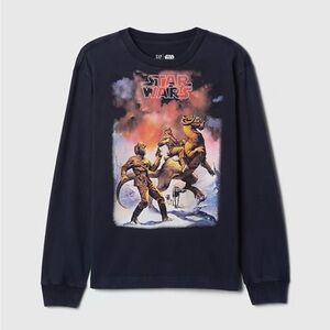 Kids Star Wars Graphic Long Sleeve Shirt Navy Size 8 Medium NWT